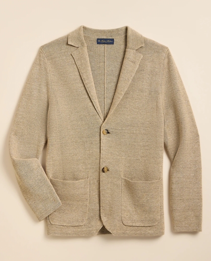Sweater Blazer In Linen-Cotton Blend, image 3