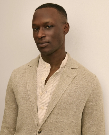 Sweater Blazer In Linen-Cotton Blend, image 4