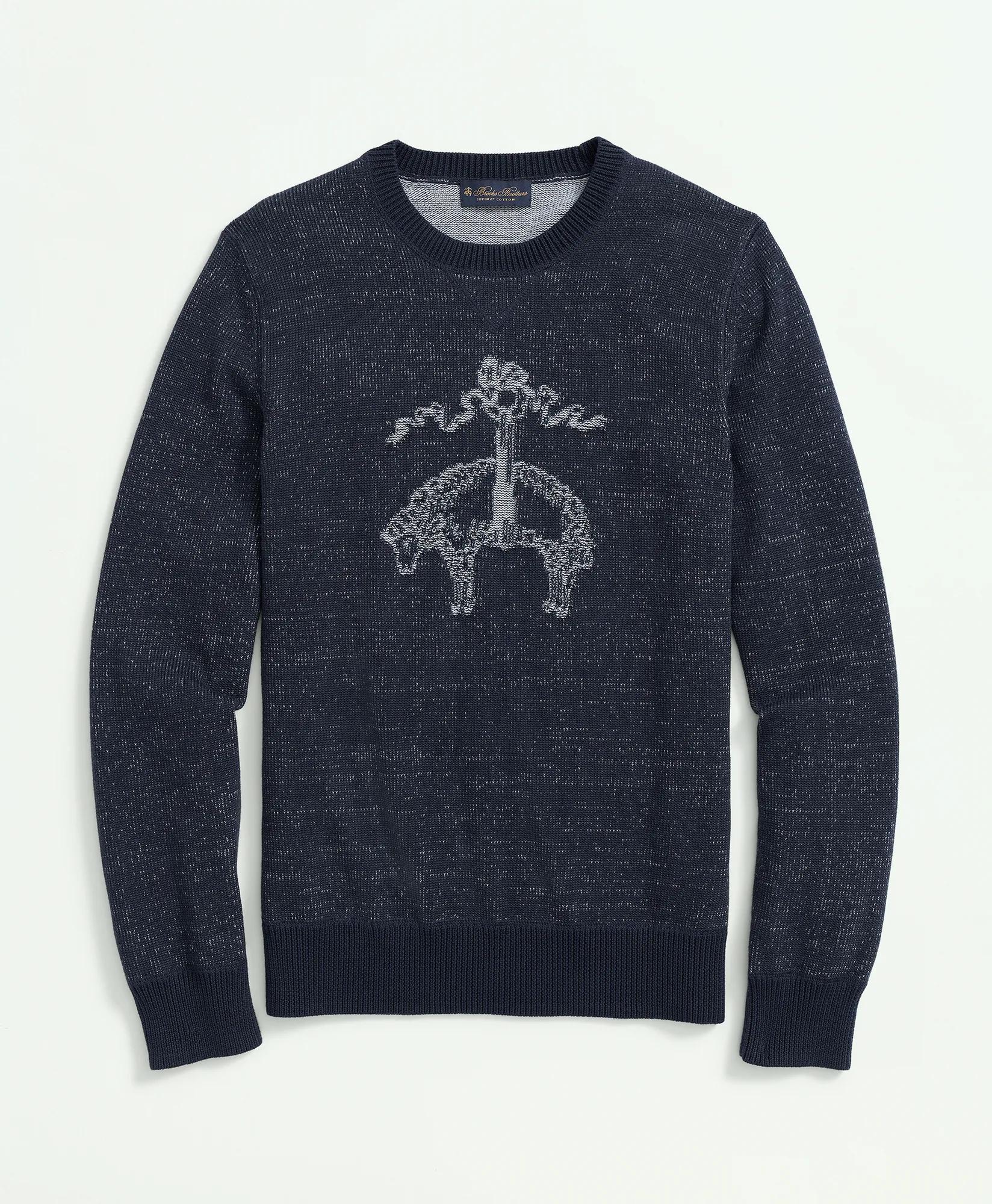 Supima Cotton Braided Link Logo Sweater