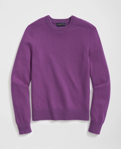 3-Ply Cashmere Crewneck Saddle Shoulder Sweater, image 1