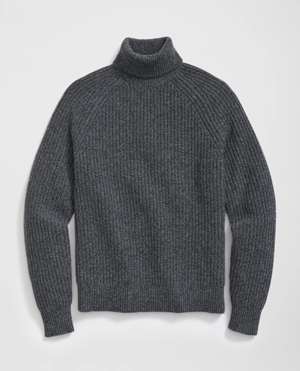 Turtleneck Sweater in English Rib Merino-Cashmere Blend, image 1