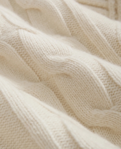 Merino Wool Polo Sweater in Aran Knit, image 3