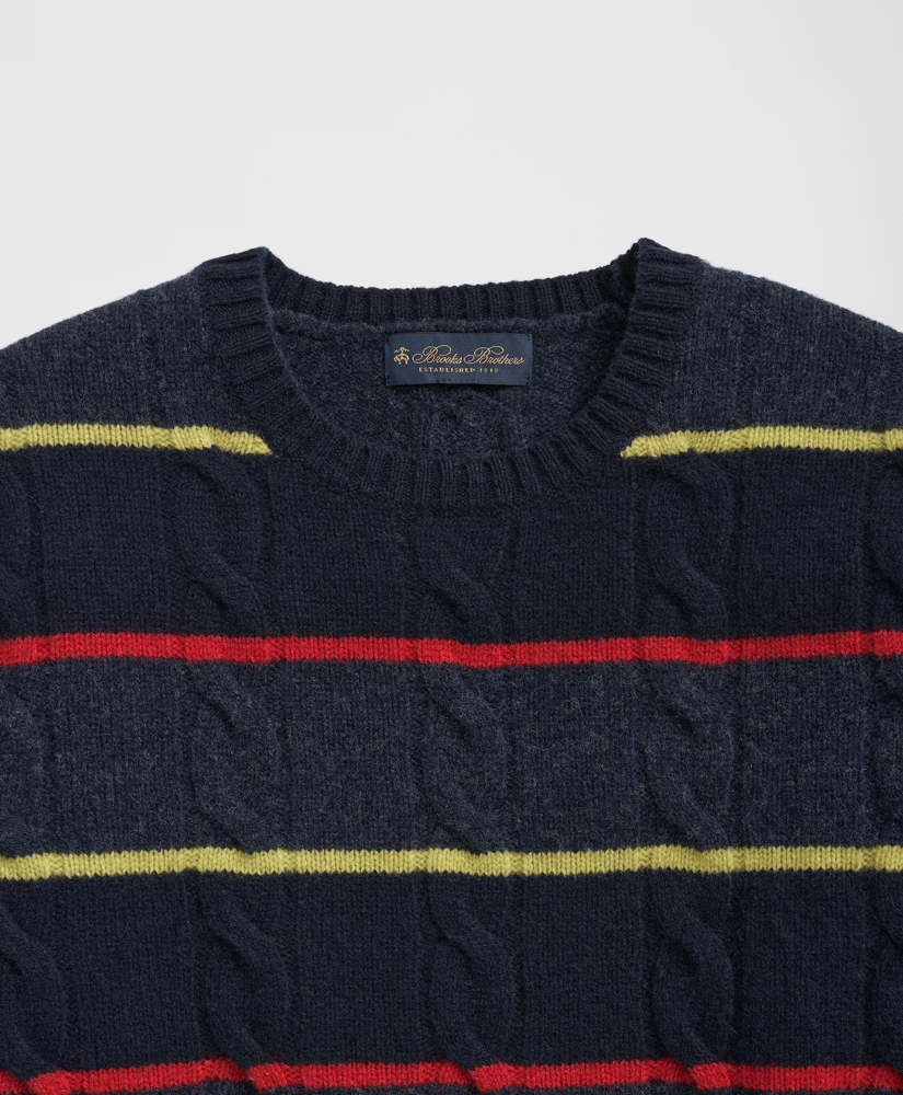Archive Cable Striped Sweater Merino Wool
