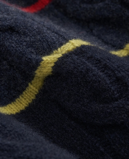 Archive Cable Striped Sweater in Merino Wool, image 3