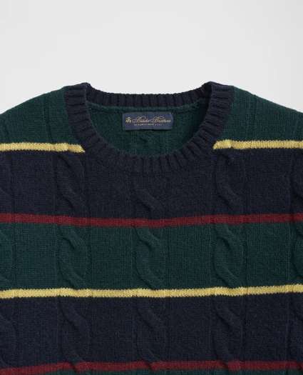 Archive Cable Striped Sweater in Merino Wool, image 2
