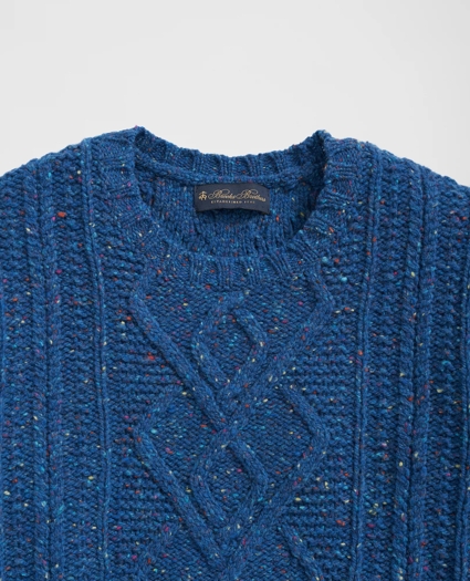 Aran Knit Sweater in Donegal Merino Wool, image 2