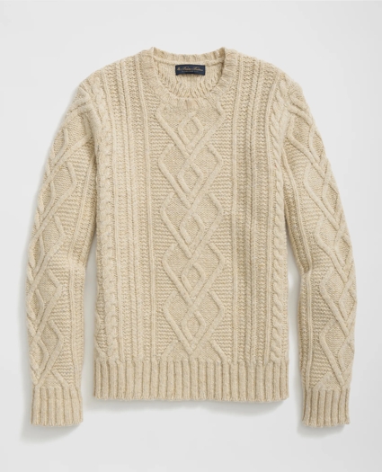 Aran Knit Sweater in Donegal Merino Wool, image 1