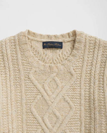 Aran Knit Sweater in Donegal Merino Wool, image 2