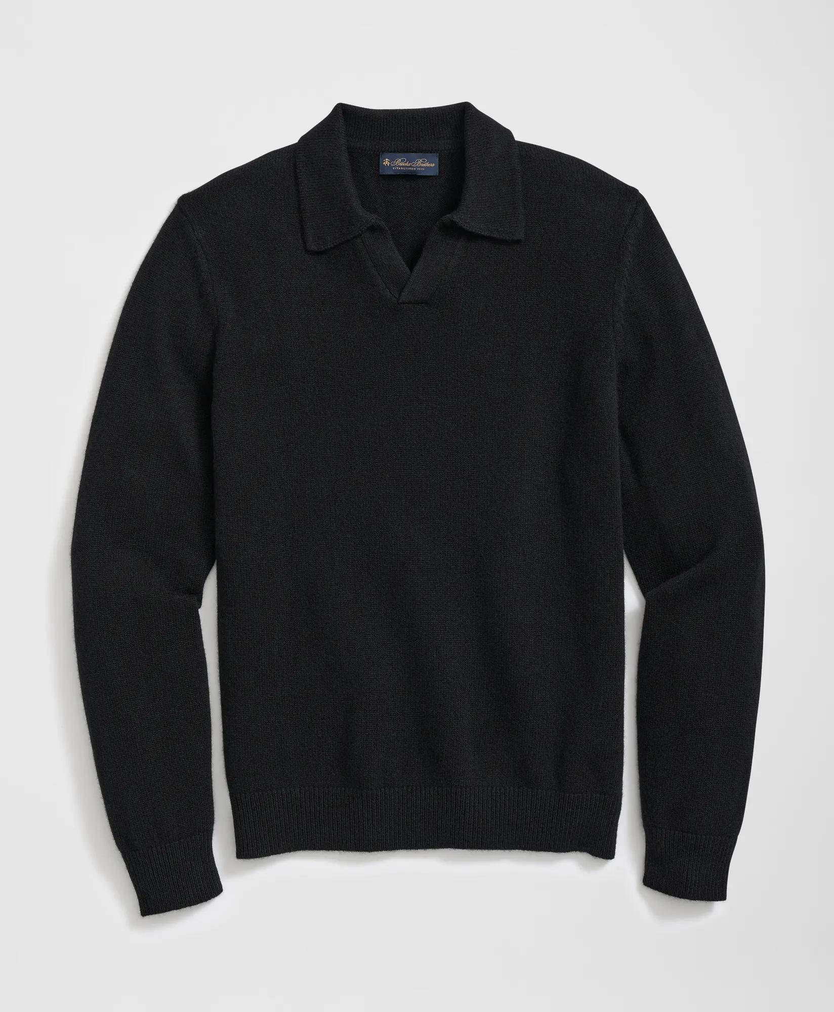 3-Ply Cashmere Jonny Collar Polo Sweater, image 1