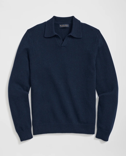3-Ply Cashmere Jonny Collar Polo Sweater, image 1