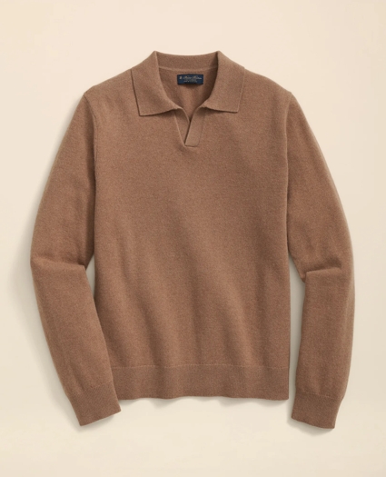 3-Ply Cashmere Jonny Collar Polo Sweater, image 1