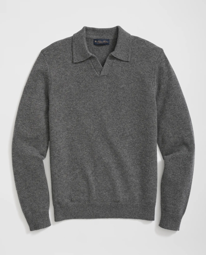 3-Ply Cashmere Jonny Collar Polo Sweater, image 1