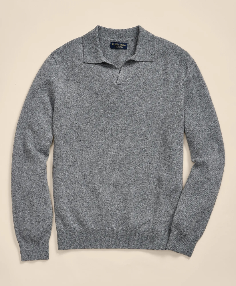 3-Ply Cashmere Jonny Collar Polo Sweater, image 2