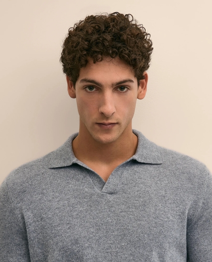 3-Ply Cashmere Jonny Collar Polo Sweater, image 3