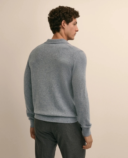 3-Ply Cashmere Jonny Collar Polo Sweater, image 4