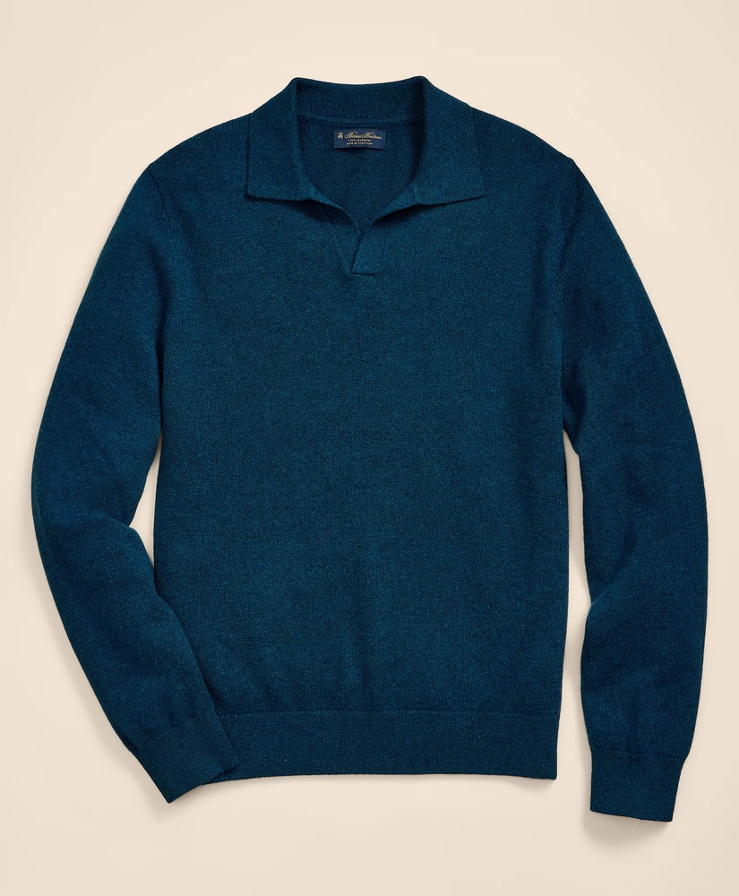 3-Ply Cashmere Jonny Collar Polo Sweater, image 2