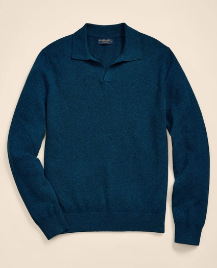 3-Ply Cashmere Jonny Collar Polo Sweater, image 2