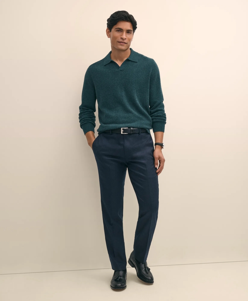 3-Ply Cashmere Jonny Collar Polo Sweater, image 2