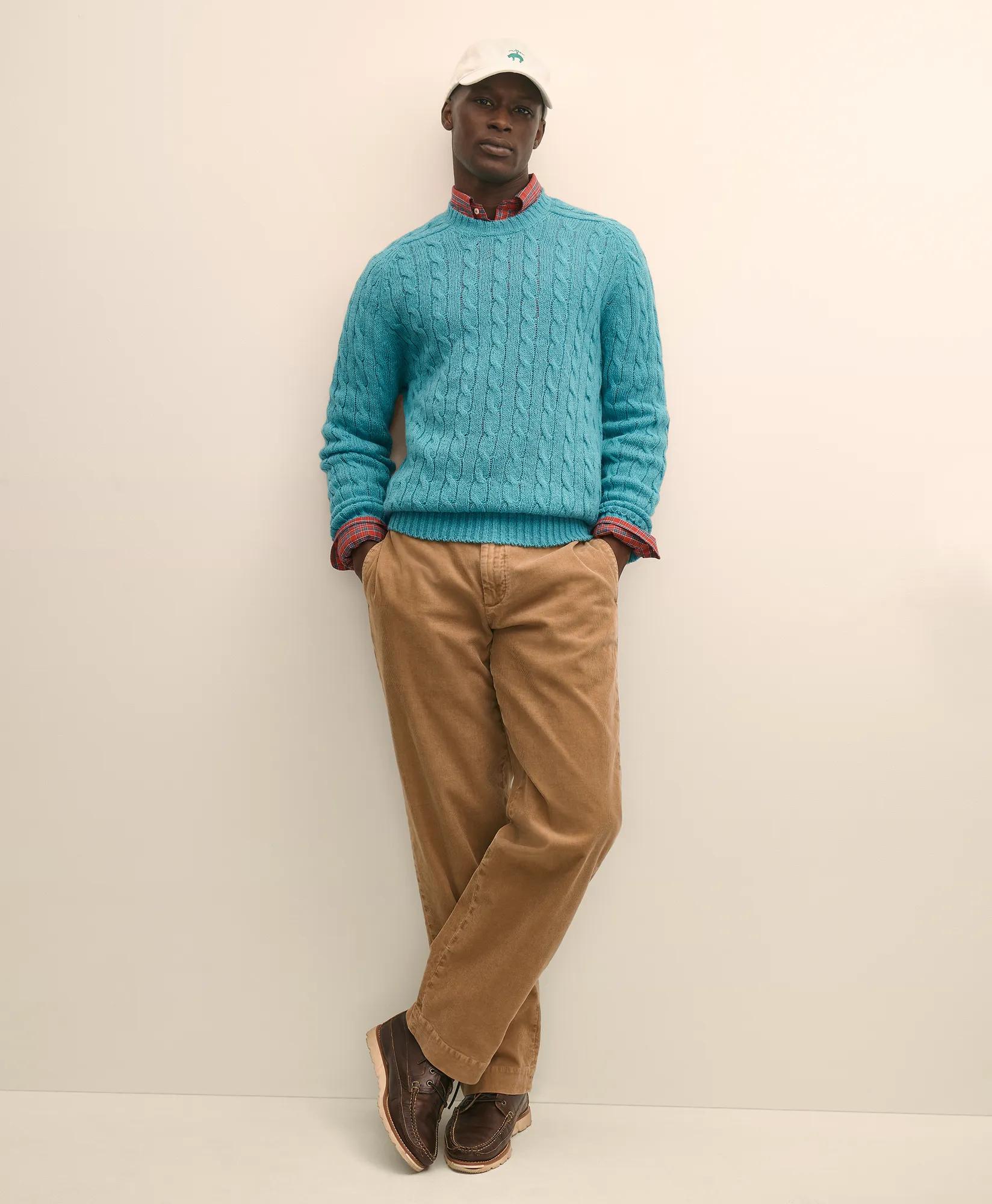 Cable Crewneck Sweater in Shetland Wool secondary