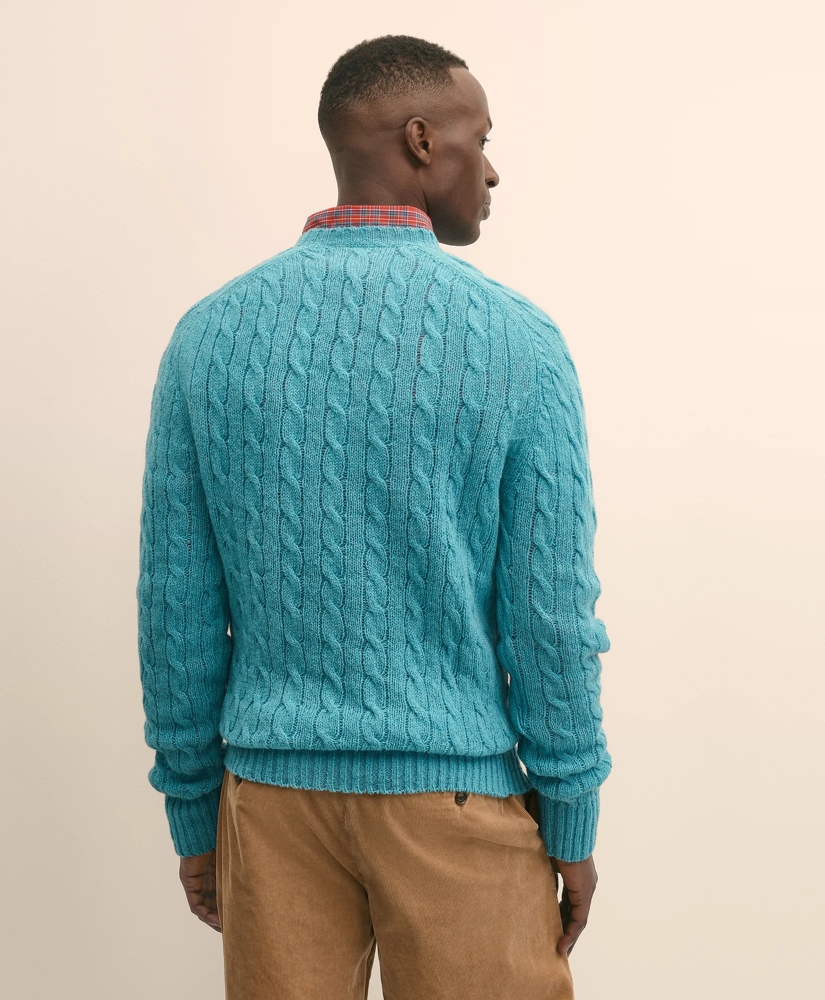 Cable Crewneck Sweater in Shetland Wool, image 4