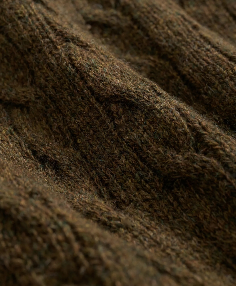 Cable Crewneck Sweater in Shetland Wool, image 3