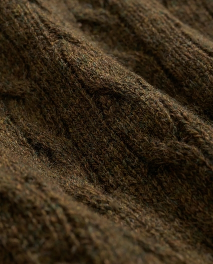 Cable Crewneck Sweater in Shetland Wool, image 3