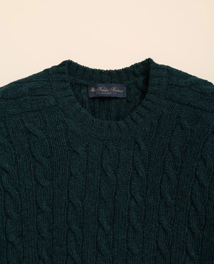 Cable Crewneck Sweater in Shetland Wool, image 2