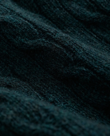 Cable Crewneck Sweater in Shetland Wool, image 3