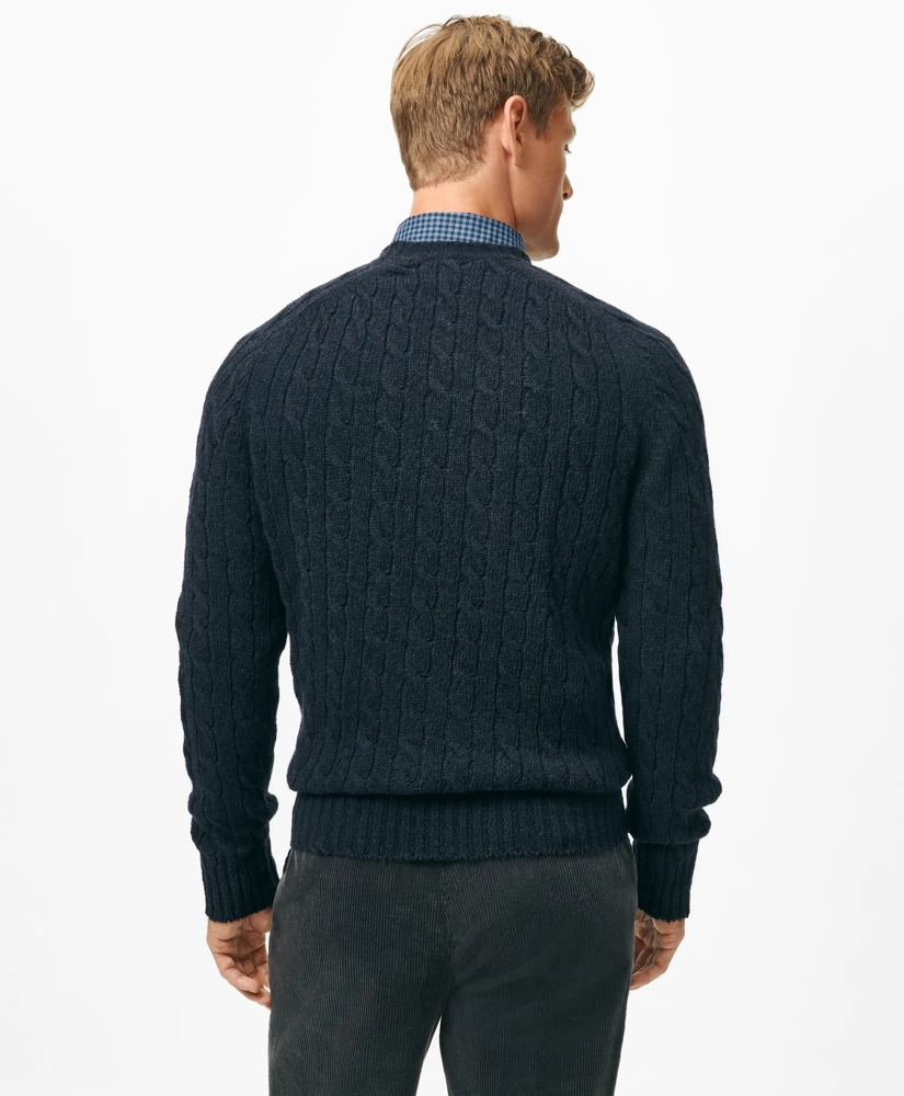 Cable Crewneck Sweater in Shetland Wool, image 2