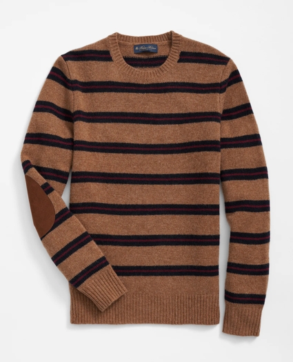 Elbow-Patch Striped Sweater in Lambswool, image 1