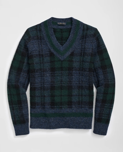 Tennis Sweater in Black Watch Brushed Wool, image 1