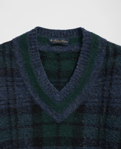 Tennis Sweater in Black Watch Brushed Wool, image 2