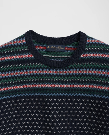 Wool-Alpaca Crewneck Sweater in Fair Isle Jacquard, image 2