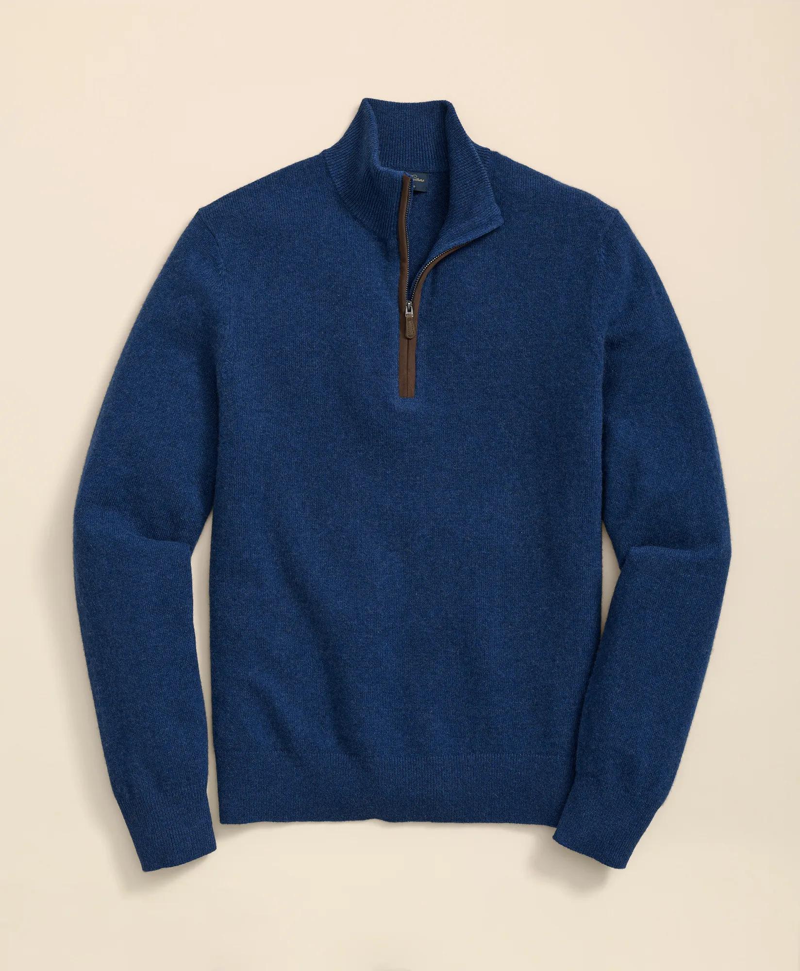 3-Ply Cashmere Half-Zip Sweater, image 1