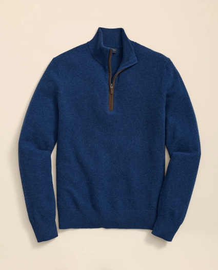 3-Ply Cashmere Half-Zip Sweater, image 1