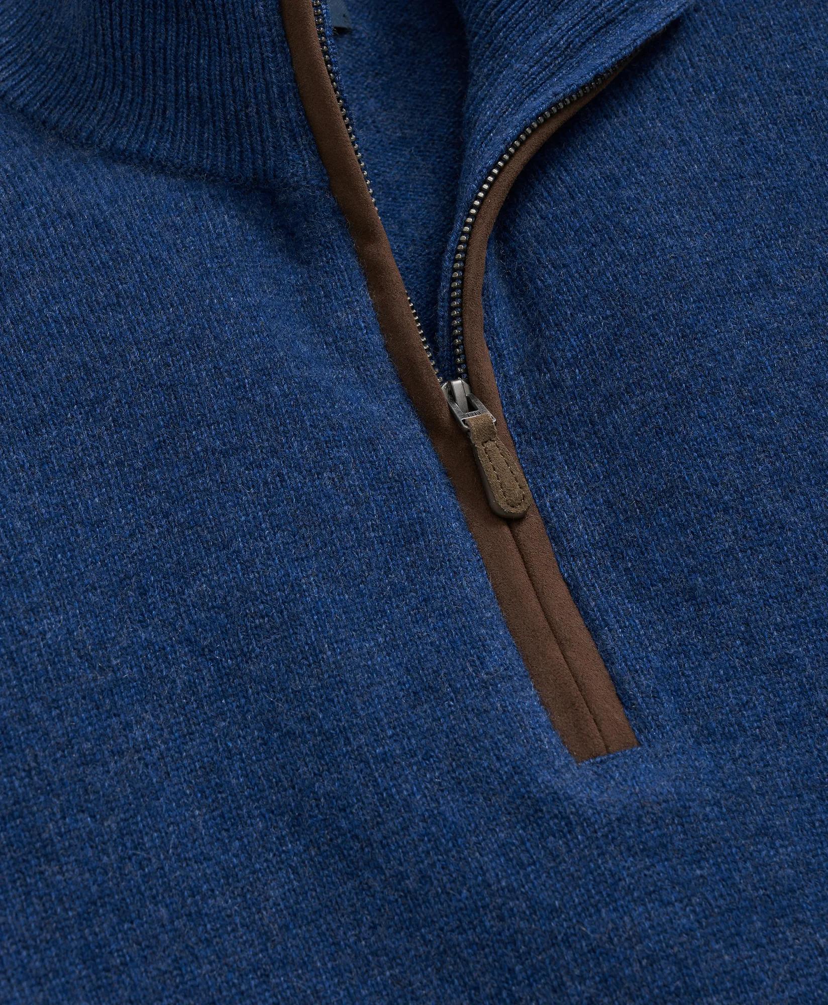 3-Ply Cashmere Half-Zip Sweater, image 2