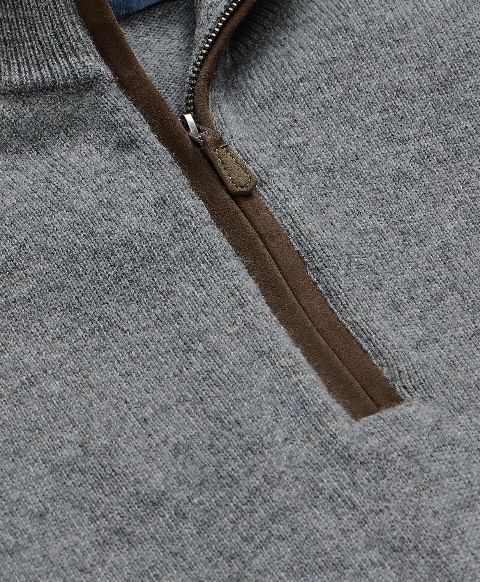 3-Ply Cashmere Quarter-Zip Sweater, image 2