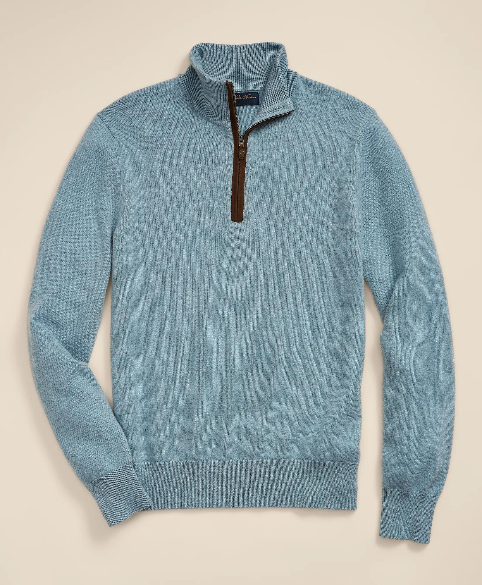 3-Ply Cashmere Quarter-Zip Sweater, image 1