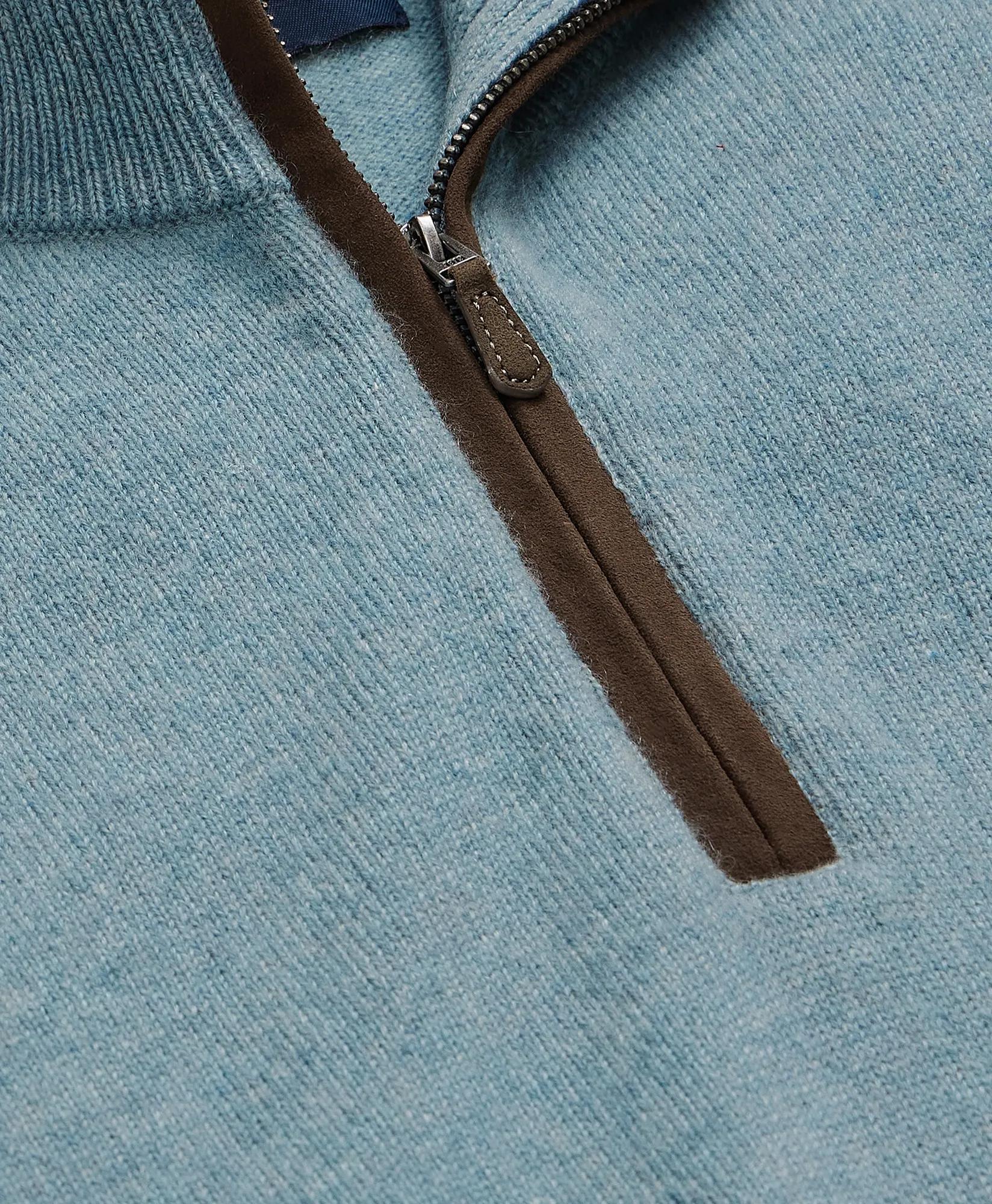 3-Ply Cashmere Quarter-Zip Sweater, image 2