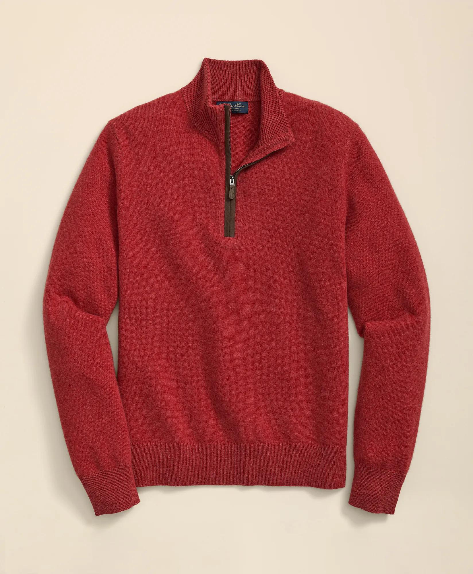 3-Ply Cashmere Half-Zip Sweater, image 1