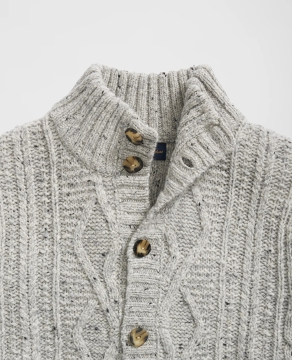 Aran Knit Cardigan in Donegal Merino Wool, image 2
