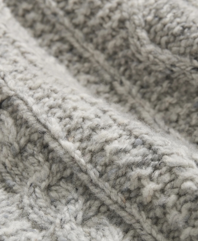 Aran Knit Cardigan in Donegal Merino Wool, image 3