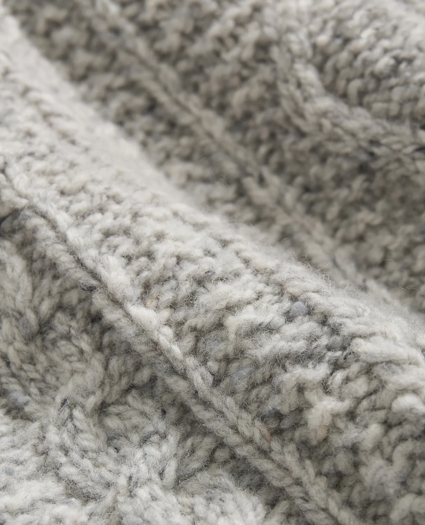 Aran Knit Cardigan in Donegal Merino Wool, image 3