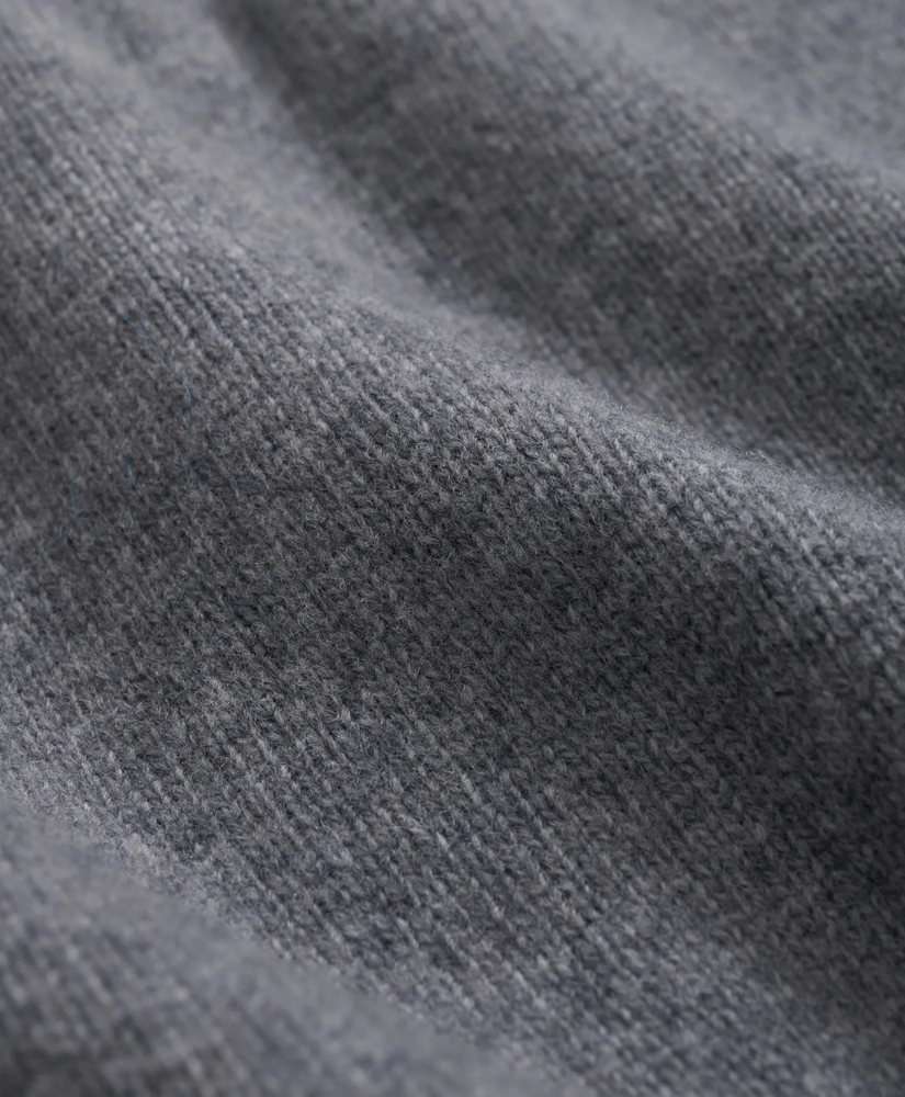 V-Neck Cardigan with Suede Panels in Wool-Cashmere Blend, image 5