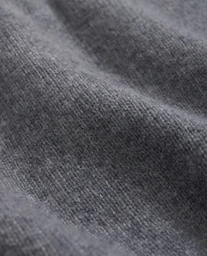 V-Neck Cardigan with Suede Panels in Wool-Cashmere Blend, image 5