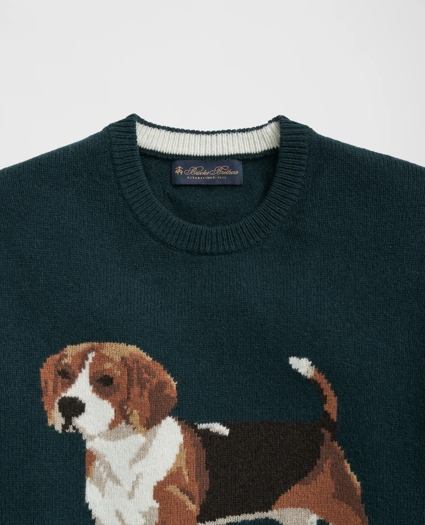 Beagle Intarsia Sweater in Merino Wool Blend, image 2