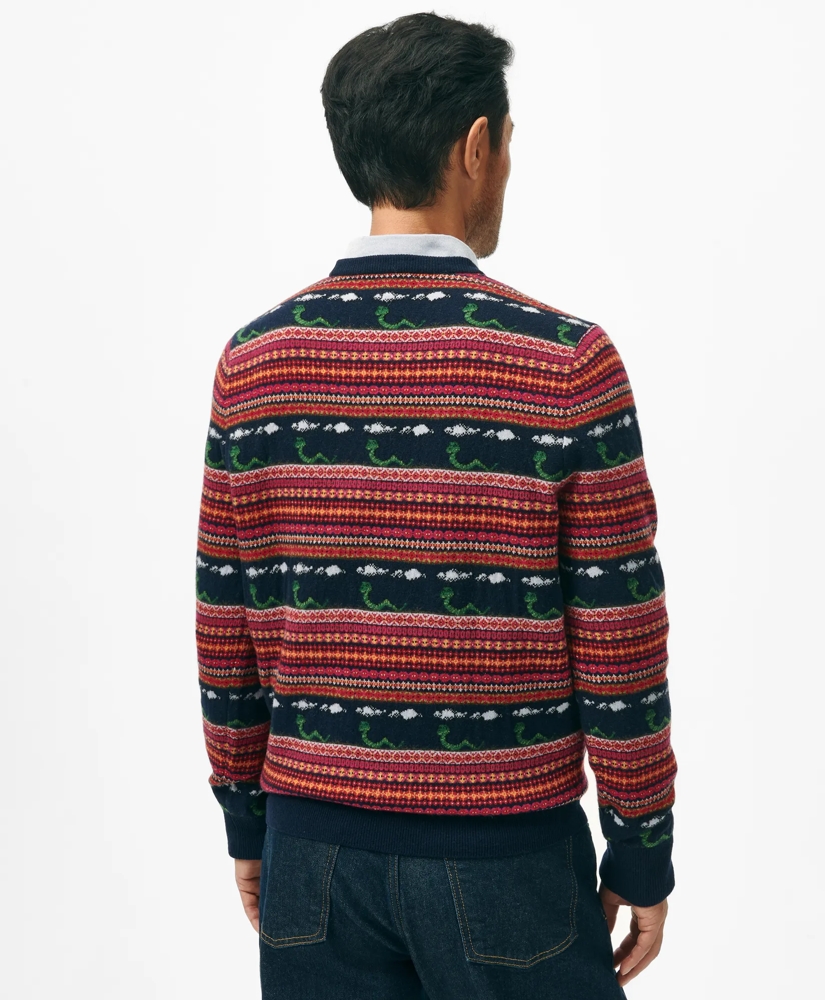 Men's Lunar New Year Wool-Blend Fair Isle Snake Motif Sweater, image 3