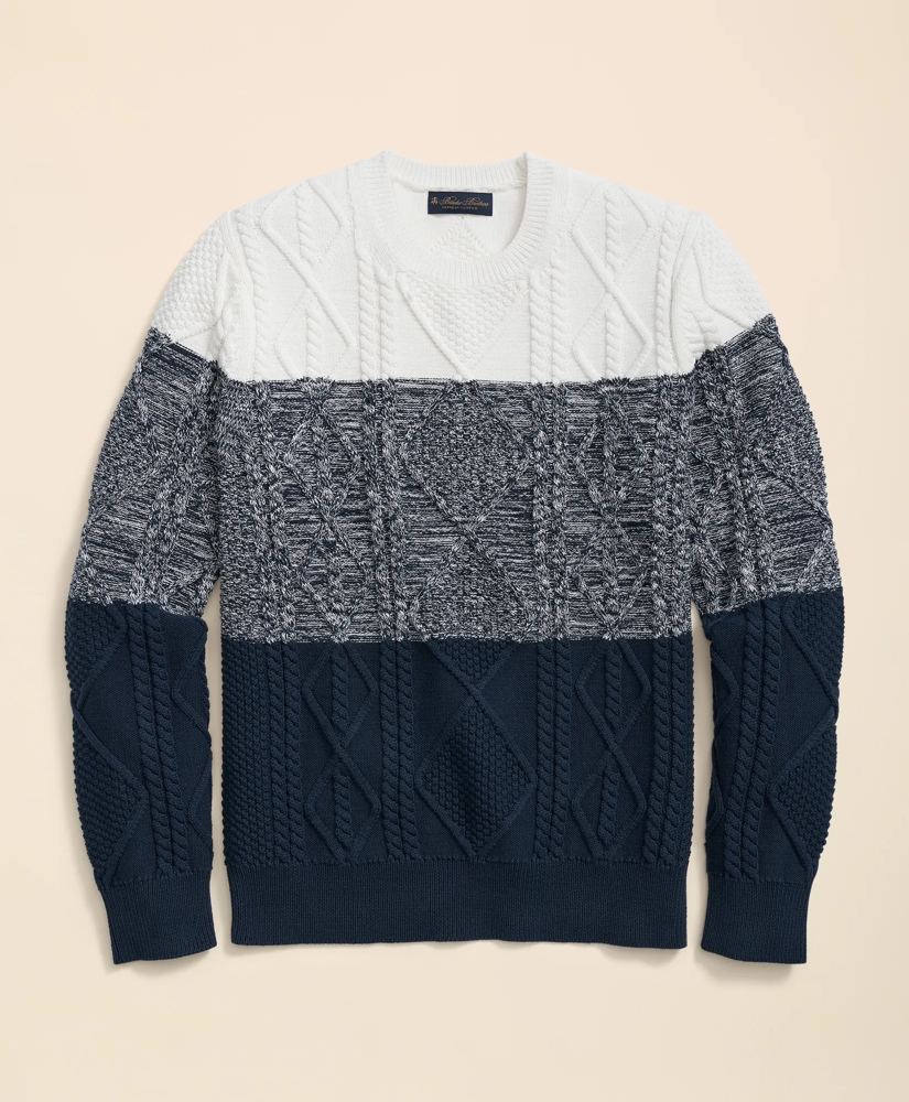 Supima® Cotton Cable Colorblock Sweater, image 5