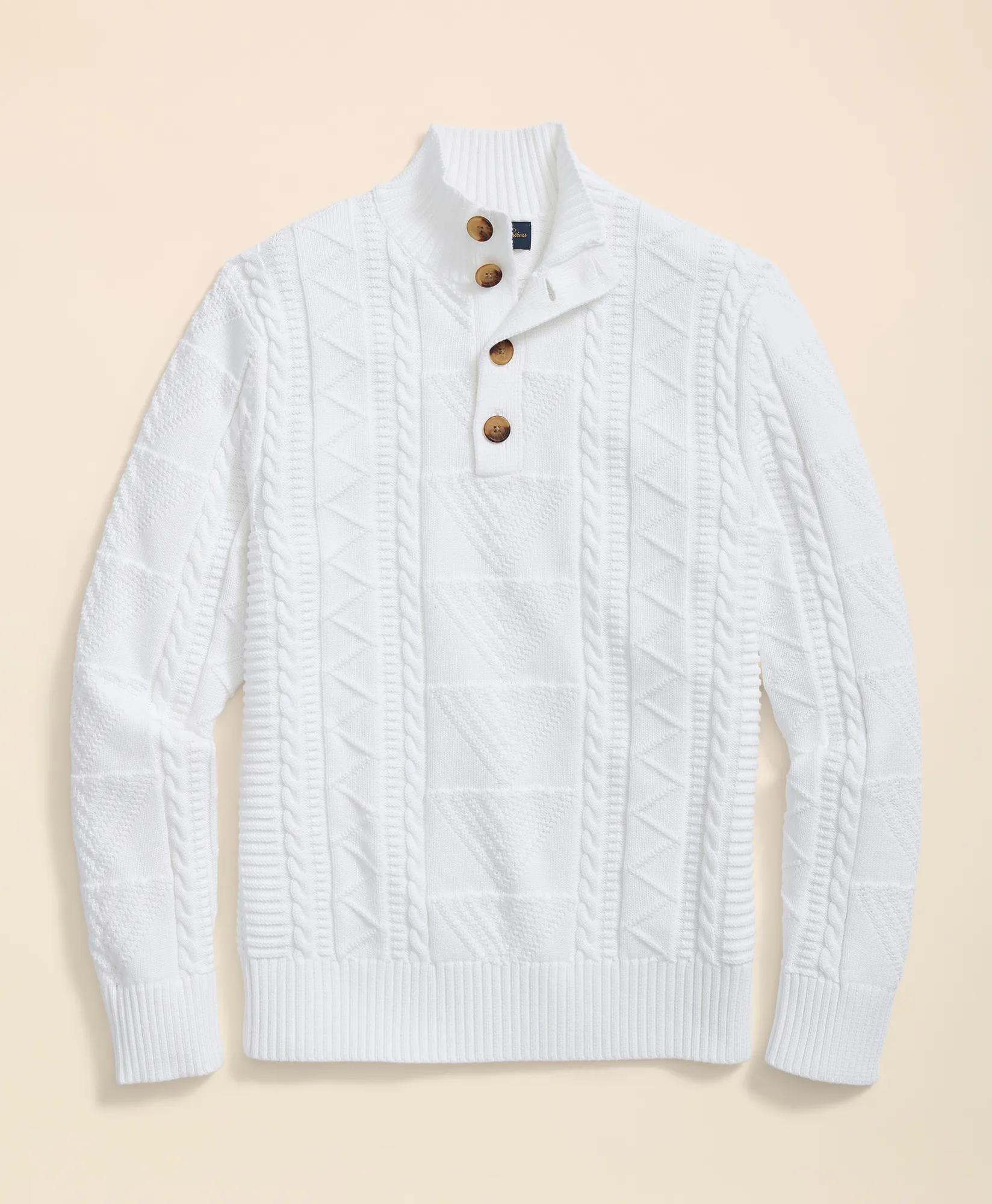 Supima Cotton Cable Mock Neck