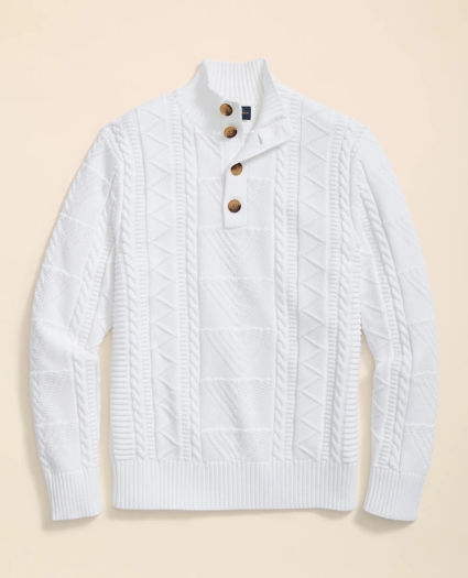 Supima® Cotton Cable Mock Neck, image 1